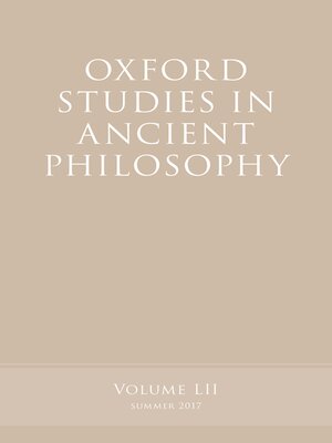 cover image of Oxford Studies in Ancient Philosophy, Volume 52